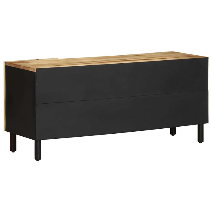 tv-bord 105x33,5x46 cm massivt ru mangotræ sort