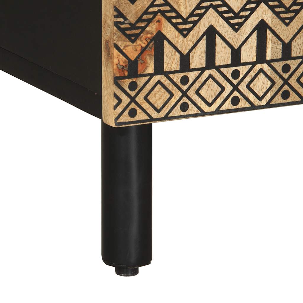 tv-bord 105x33,5x46 cm massivt ru mangotræ sort