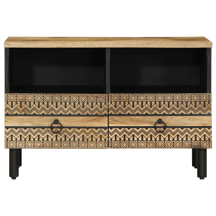 tv-bord 70x33,5x46 cm massivt ru mangotræ sort