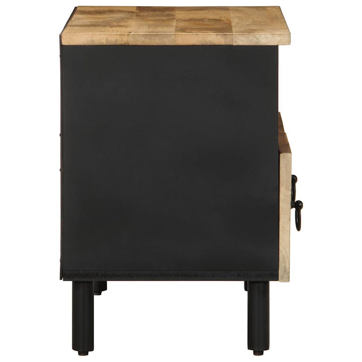 tv-bord 70x33,5x46 cm massivt ru mangotræ sort
