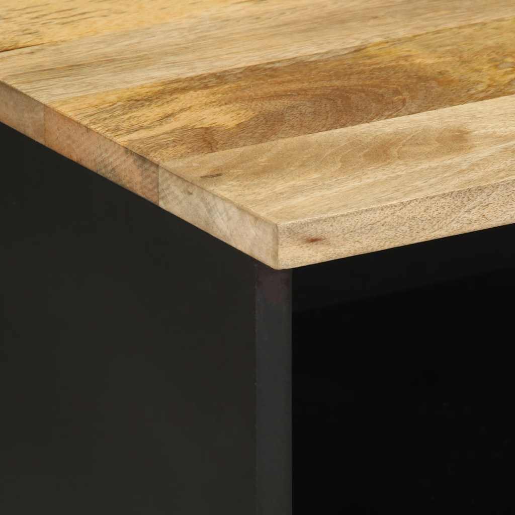 tv-bord 70x33,5x46 cm massivt ru mangotræ sort