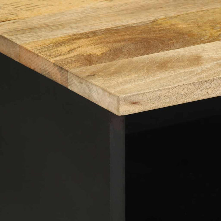 tv-bord 70x33,5x46 cm massivt ru mangotræ sort