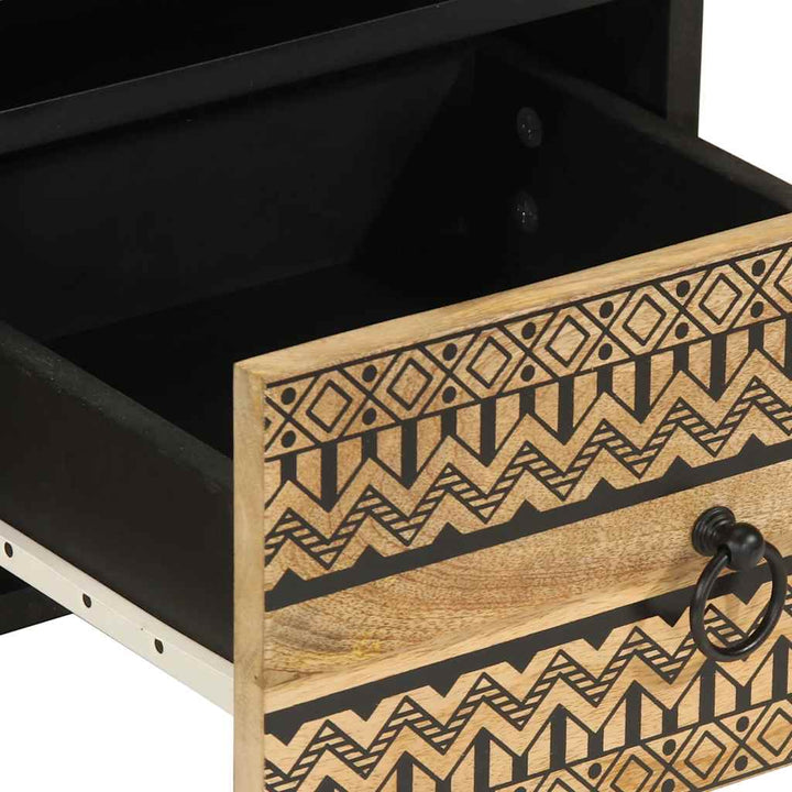tv-bord 70x33,5x46 cm massivt ru mangotræ sort