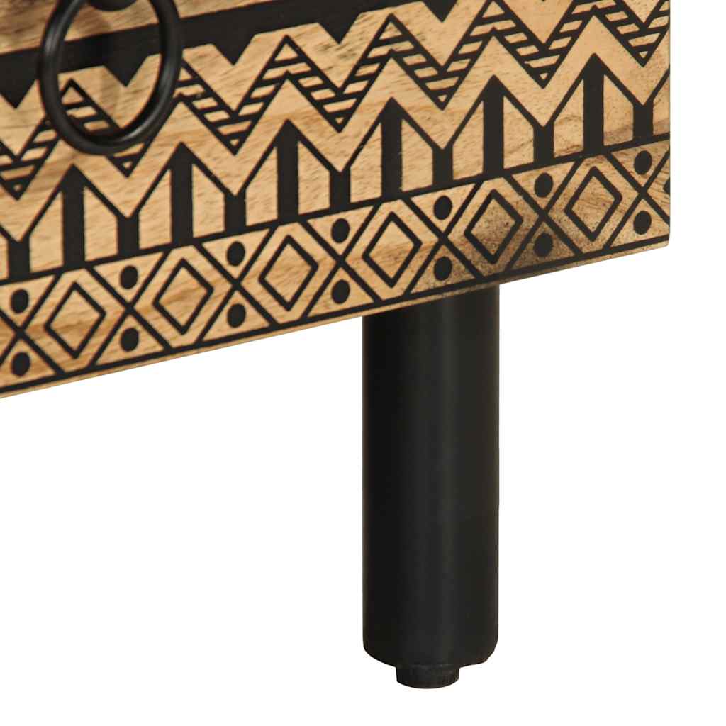 tv-bord 70x33,5x46 cm massivt ru mangotræ sort