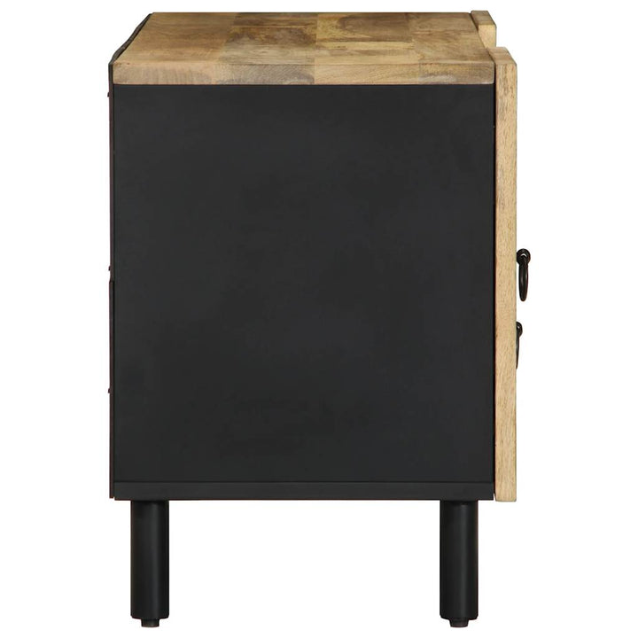 tv-bord 105x33,5x46 cm massivt ru mangotræ sort
