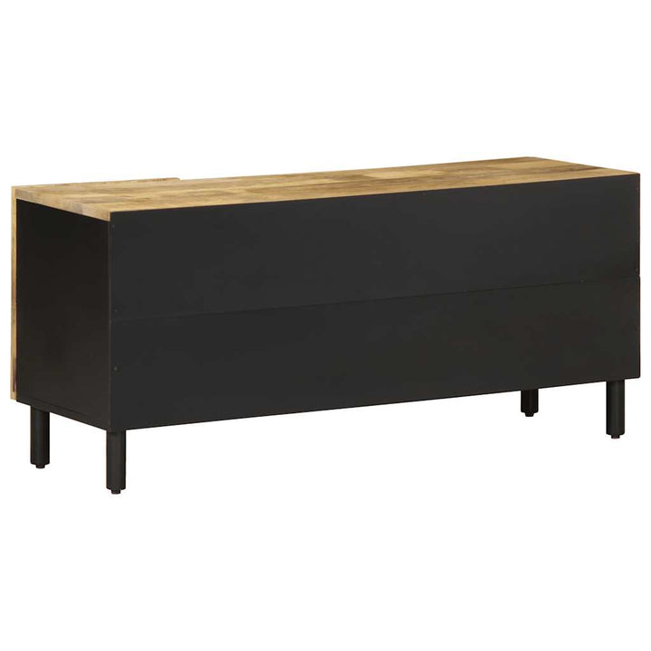 tv-bord 105x33,5x46 cm massivt ru mangotræ sort