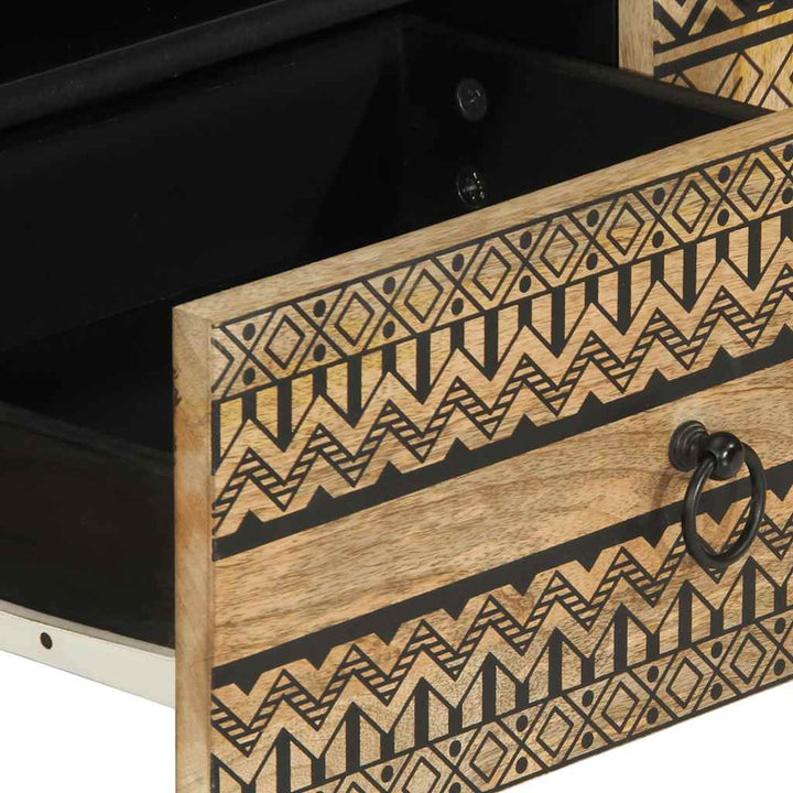 tv-bord 105x33,5x46 cm massivt ru mangotræ sort