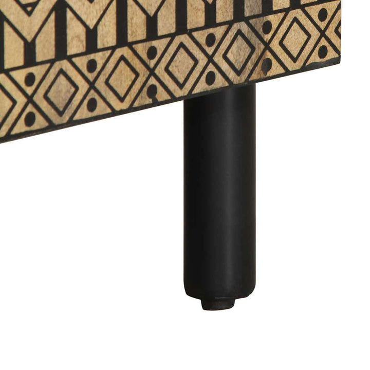 tv-bord 105x33,5x46 cm massivt ru mangotræ sort