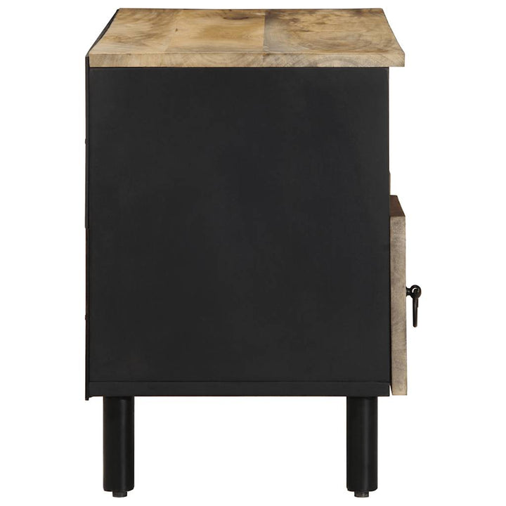 tv-bord 100x33,5x46 cm massivt ru mangotræ sort
