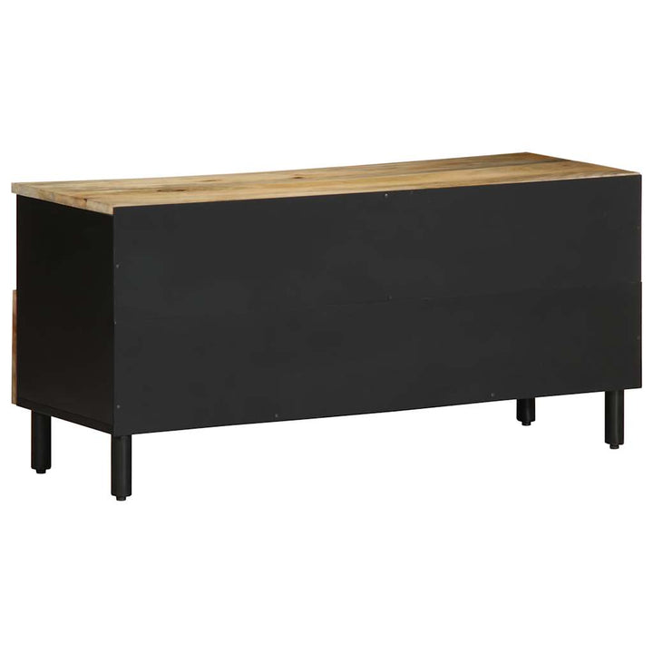 tv-bord 100x33,5x46 cm massivt ru mangotræ sort