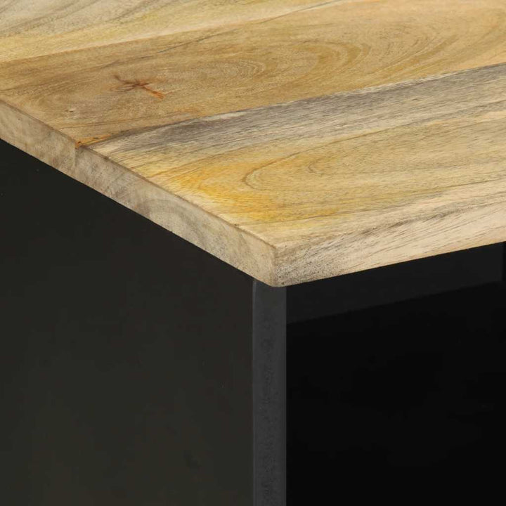 tv-bord 100x33,5x46 cm massivt ru mangotræ sort