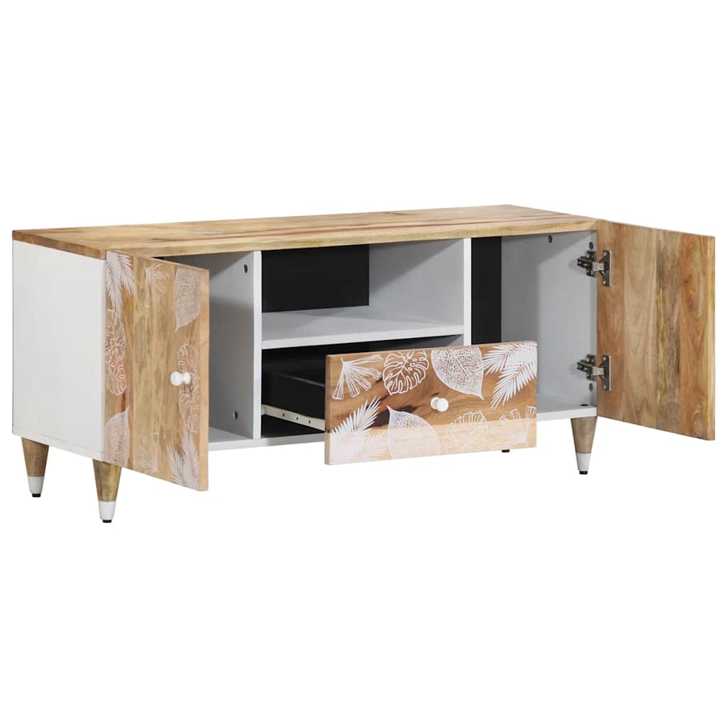 tv-bord 105x33,5x46 cm massivt mangotræ