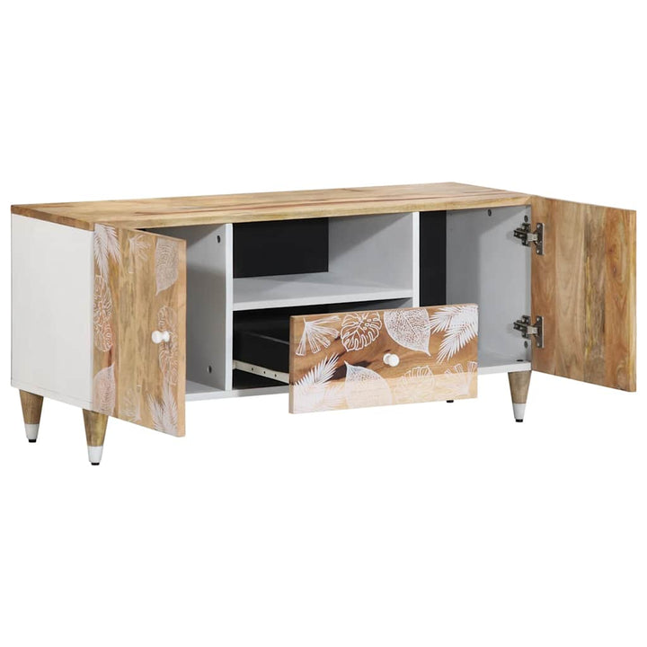 tv-bord 105x33,5x46 cm massivt mangotræ