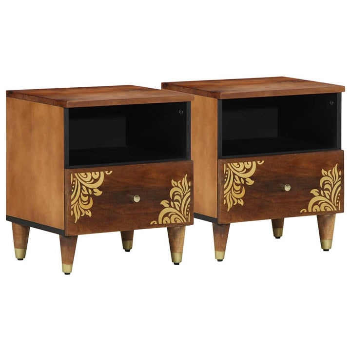 Natskab 2 pcs honningfarvet 40 x 33 x 46 cm Massivt mangotræ