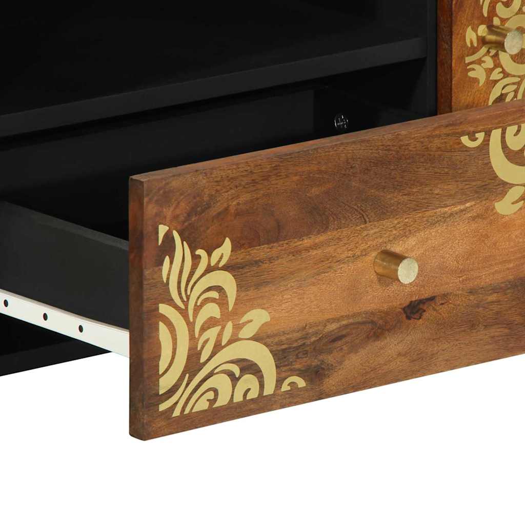 TV-skab med skuffe Brun 105 x 33.5 x 46 cm Massivt mangotræ