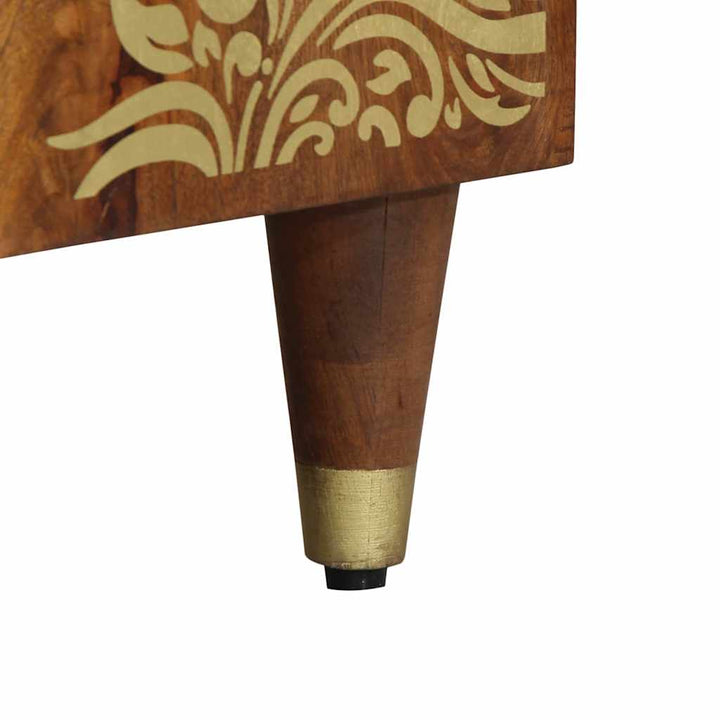 TV-skab med skuffe Brun 105 x 33.5 x 46 cm Massivt mangotræ
