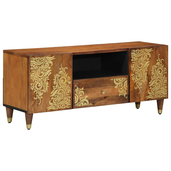 TV-skab med skuffe Brun 105 x 33.5 x 46 cm Massivt mangotræ