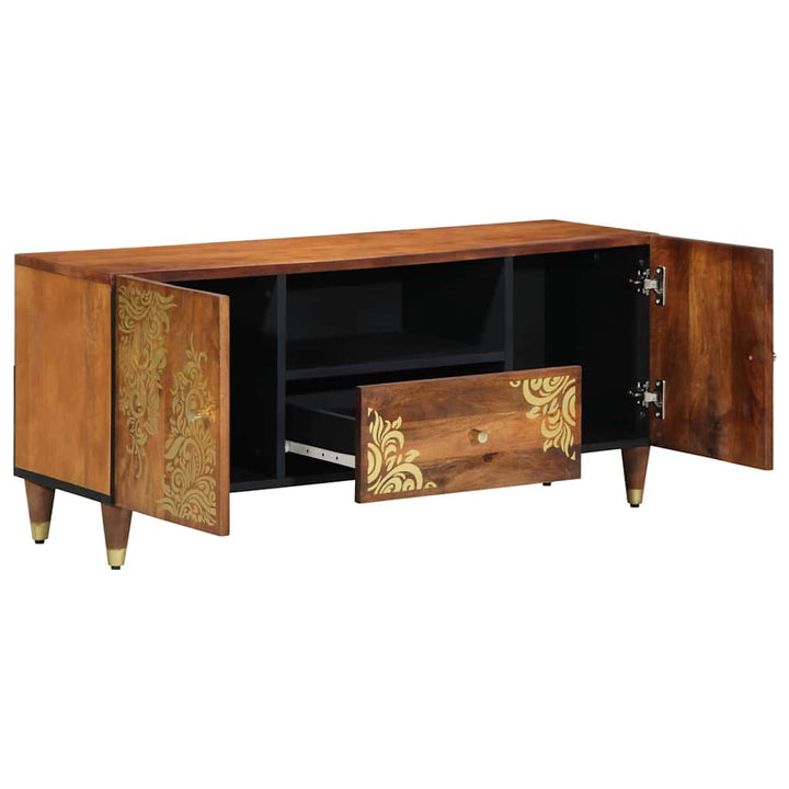 TV-skab med skuffe Brun 105 x 33.5 x 46 cm Massivt mangotræ