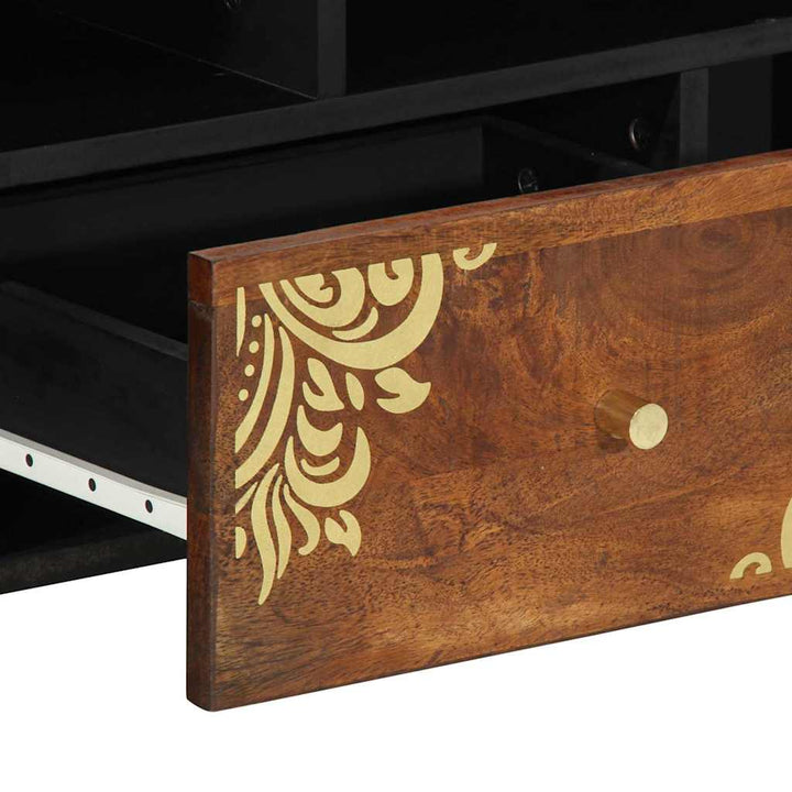 TV-skab med skuffe Brun 100 x 33.5 x 46 cm Massivt mangotræ