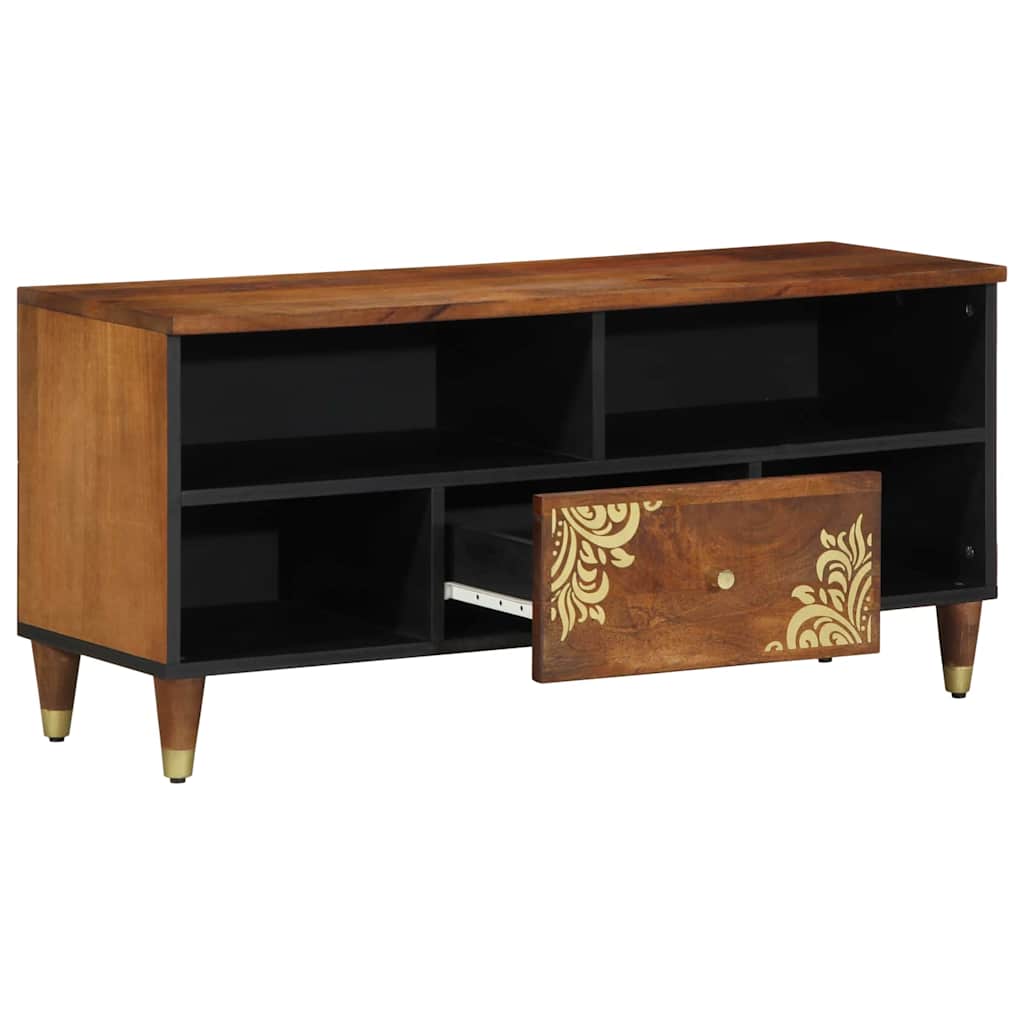TV-skab med skuffe Brun 100 x 33.5 x 46 cm Massivt mangotræ