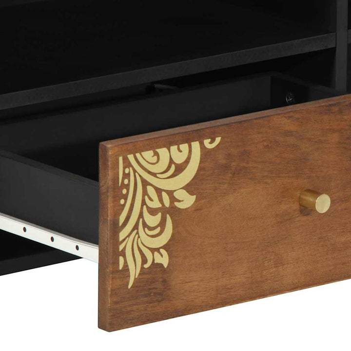 TV-skab med skuffe Brun 80 x 33,5 x 46 cm Massivt mangotræ