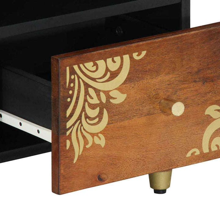 TV-skab med skuffe Brun 100 x 33.5 x 46 cm Massivt mangotræ