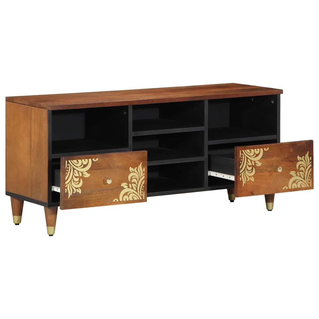 TV-skab med skuffe Brun 100 x 33.5 x 46 cm Massivt mangotræ