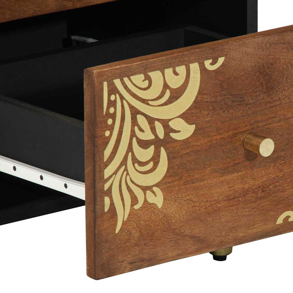 Sideboard med skuffe Brun 40 x 33.5 x 75 cm Massivt mangotræ