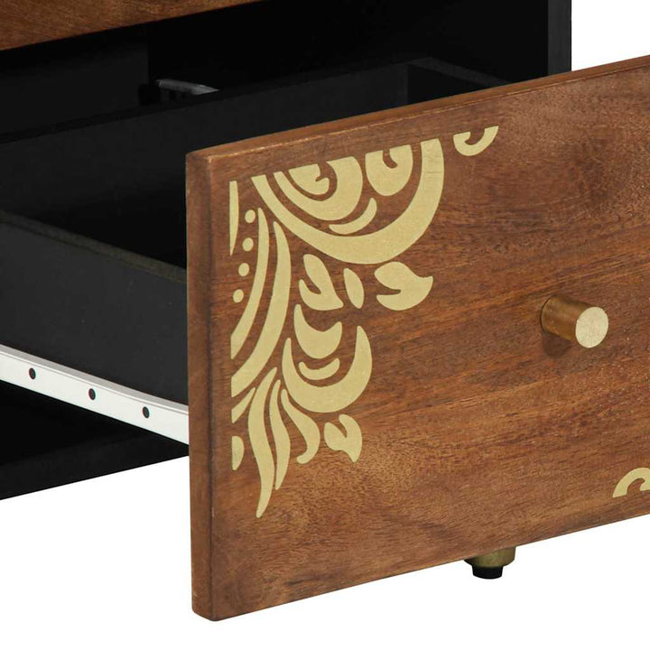 Sideboard med skuffe Brun 40 x 33.5 x 75 cm Massivt mangotræ