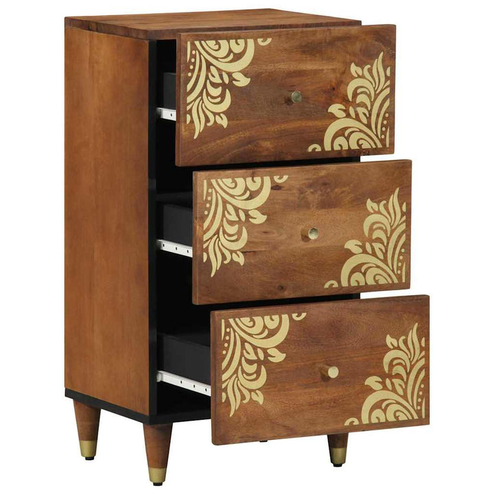 Sideboard med skuffe Brun 40 x 33.5 x 75 cm Massivt mangotræ