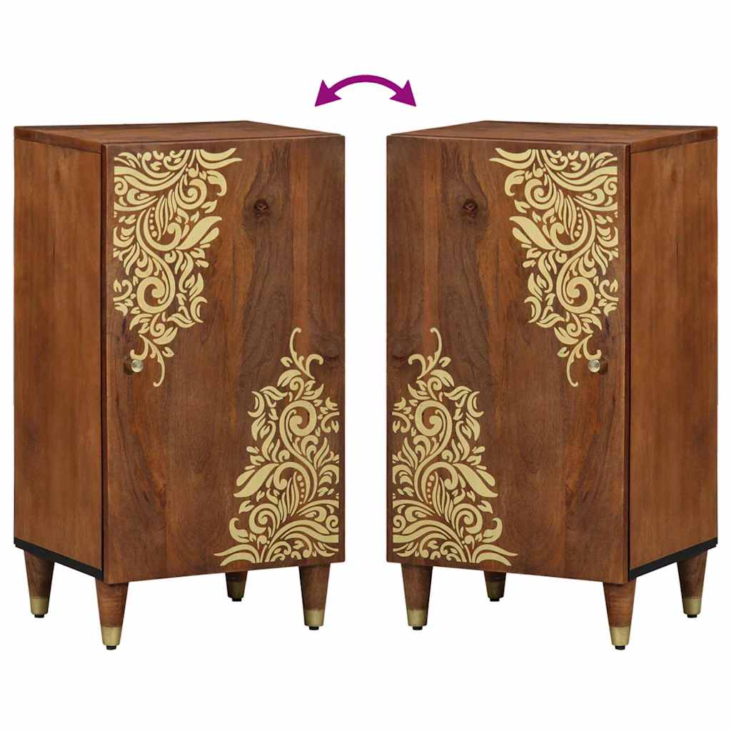 Sideboard med hylde Brun 40 x 33.5 x 75 cm Massivt mangotræ
