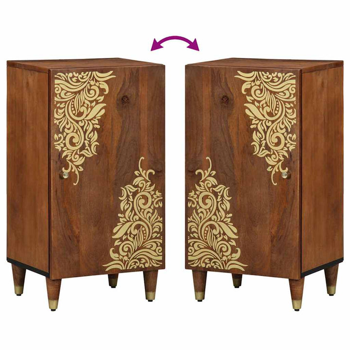Sideboard med hylde Brun 40 x 33.5 x 75 cm Massivt mangotræ