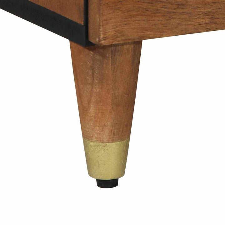Sideboard med hylde Brun 80 x 33.5 x 75 cm Massivt mangotræ