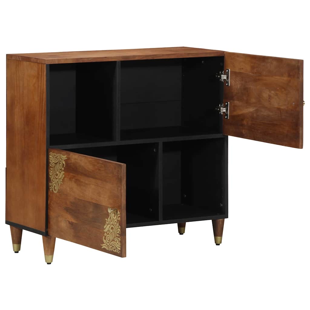Sideboard med hylde Brun 80 x 33.5 x 75 cm Massivt mangotræ
