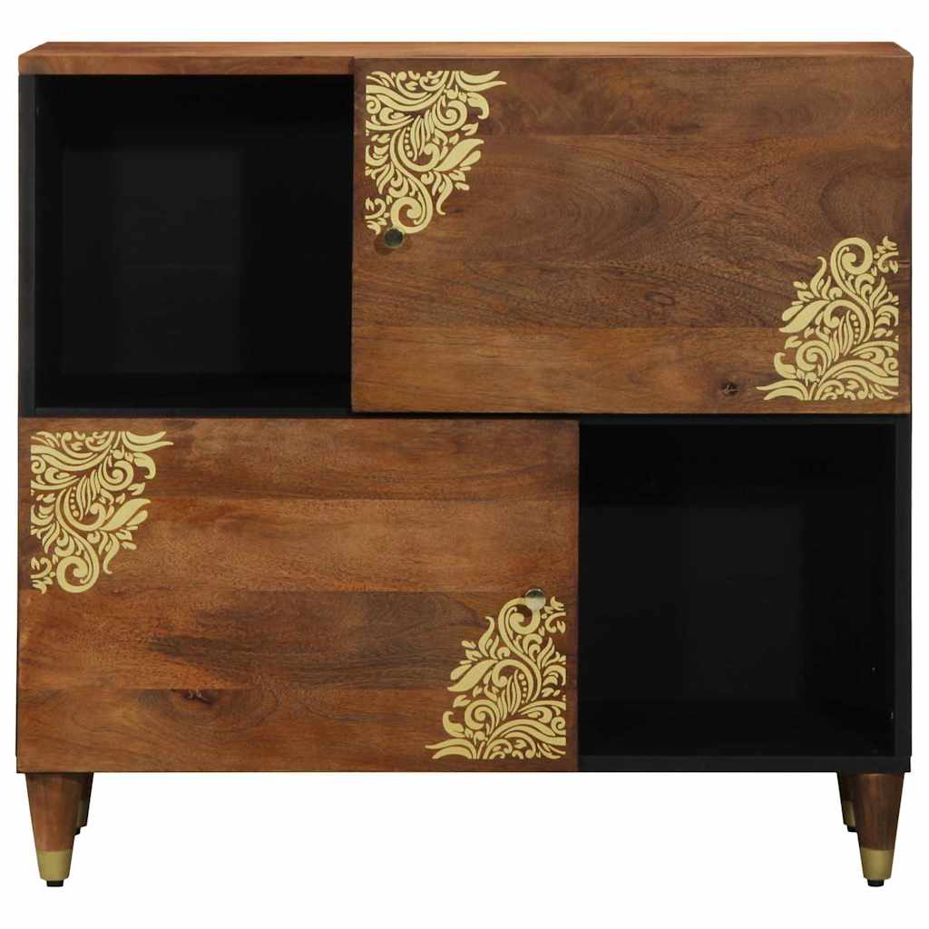 Sideboard med hylde Brun 80 x 33.5 x 75 cm Massivt mangotræ