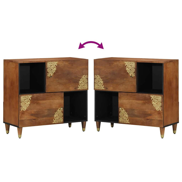 Sideboard med hylde Brun 80 x 33.5 x 75 cm Massivt mangotræ