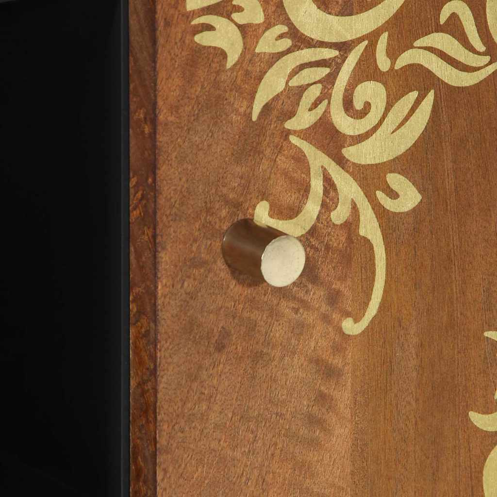 Sideboard med hylde Brun 90 x 33.5 x 75 cm Massivt mangotræ
