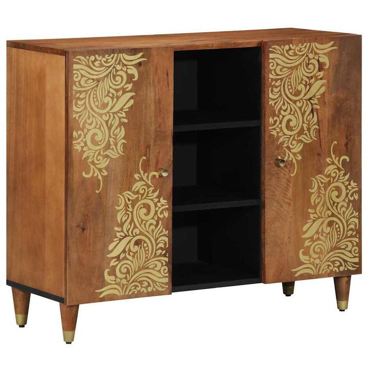 Sideboard med hylde Brun 90 x 33.5 x 75 cm Massivt mangotræ
