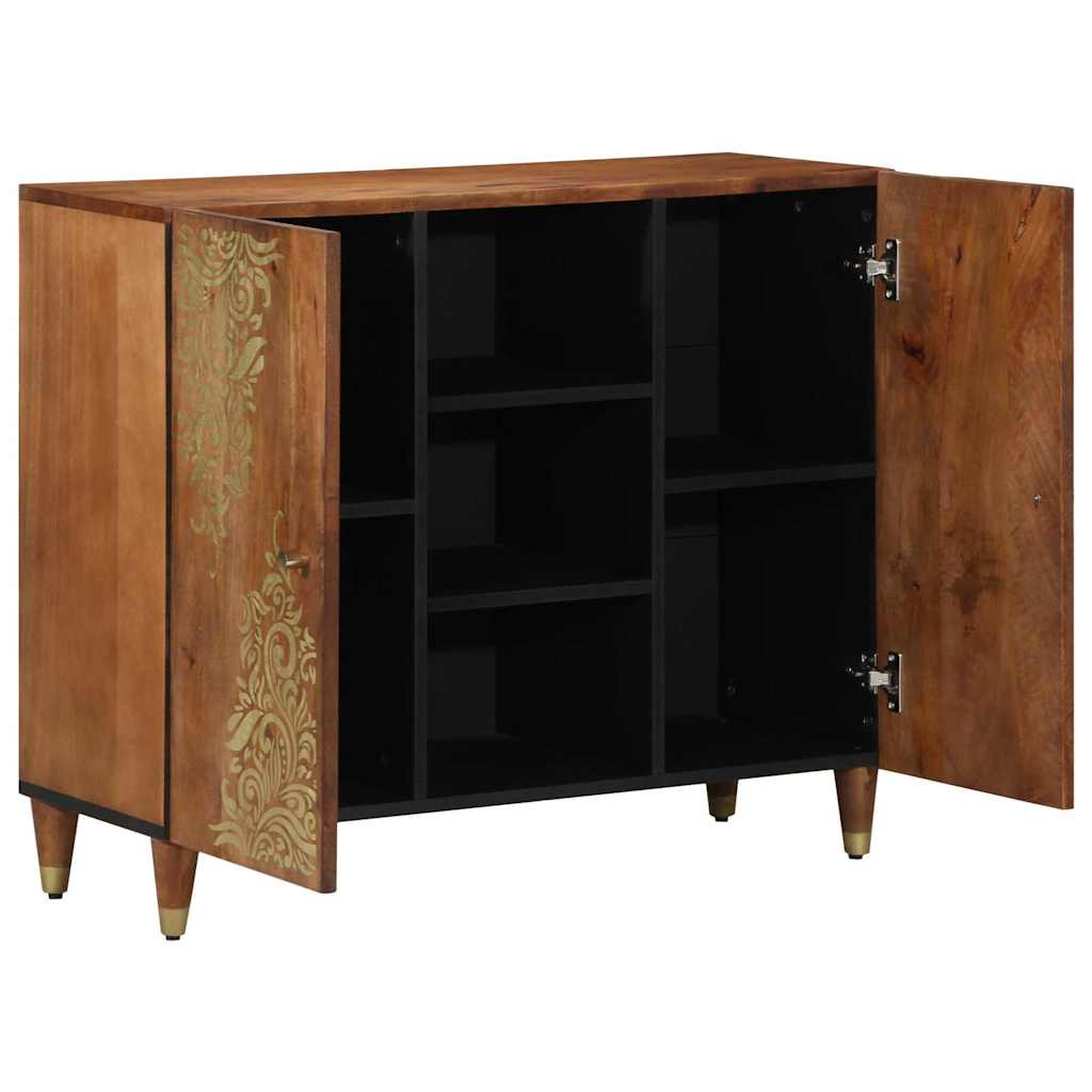 Sideboard med hylde Brun 90 x 33.5 x 75 cm Massivt mangotræ
