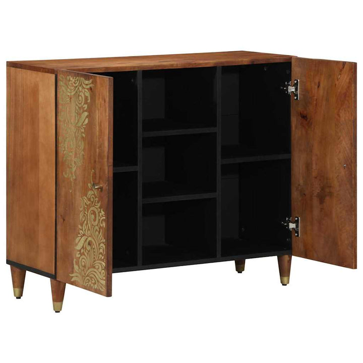 Sideboard med hylde Brun 90 x 33.5 x 75 cm Massivt mangotræ