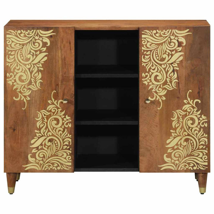 Sideboard med hylde Brun 90 x 33.5 x 75 cm Massivt mangotræ