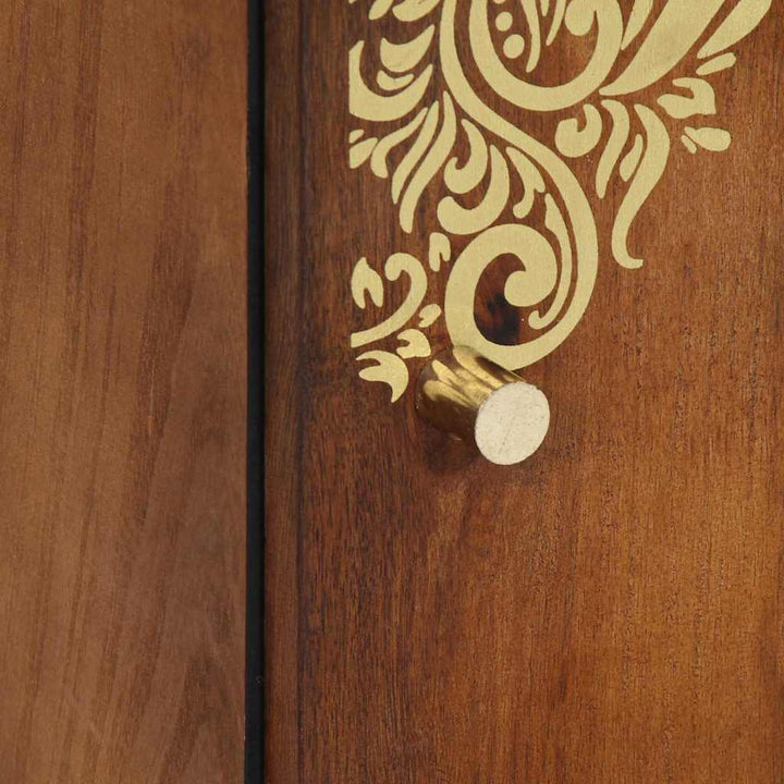 Highboard med skuffe Brun 40 x 33.5 x 110 cm Massivt mangotræ
