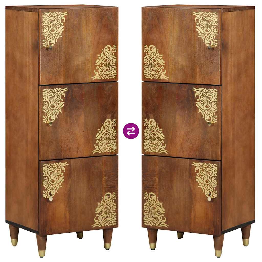 Highboard med skuffe Brun 40 x 33.5 x 110 cm Massivt mangotræ