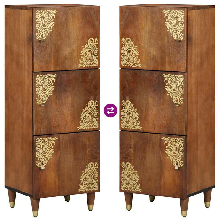 Highboard med skuffe Brun 40 x 33.5 x 110 cm Massivt mangotræ