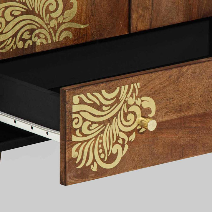 Highboard med hylde Brun 60 x 33,5 x 100 cm Massivt mangotræ