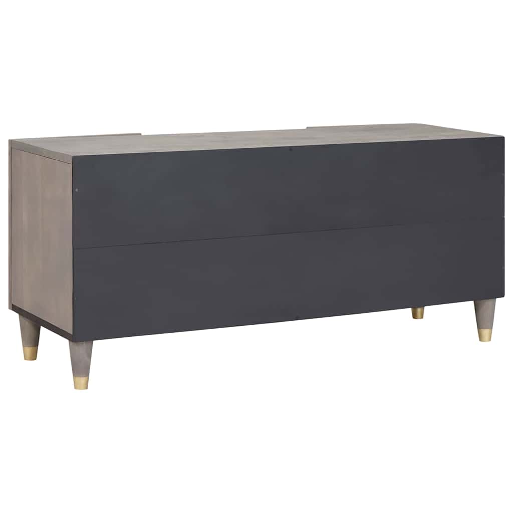 TV-skab med dør Grå og Guld 105 x 33.5 x 46 cm Massivt mangotræ