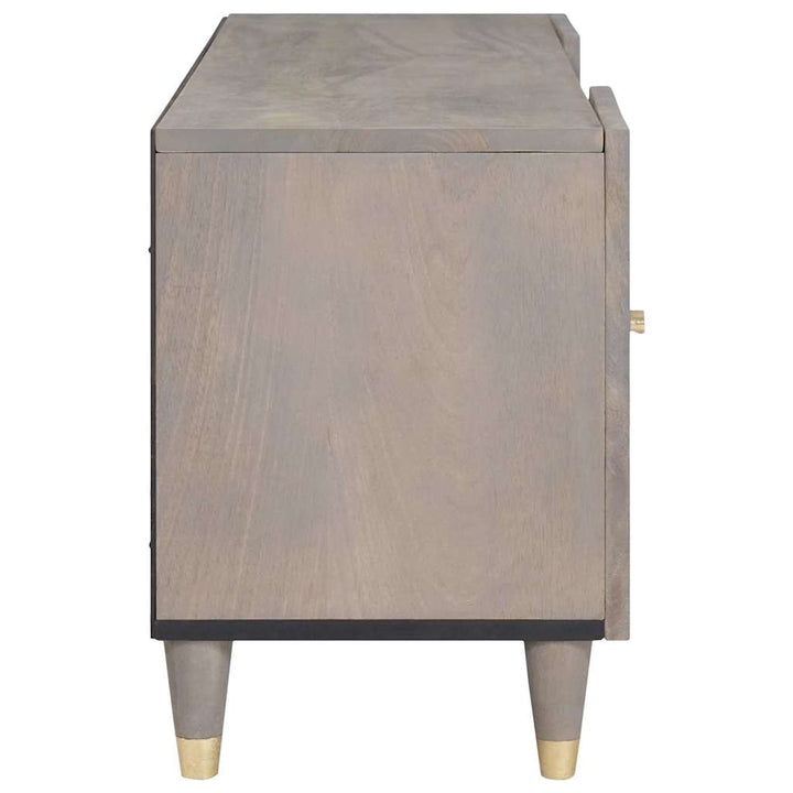 TV-skab med dør Grå og Guld 105 x 33.5 x 46 cm Massivt mangotræ