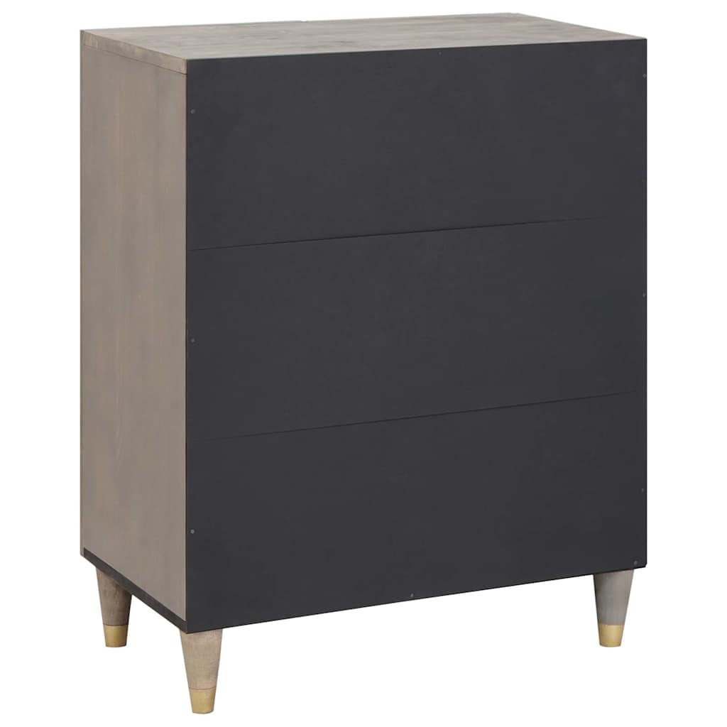 Sideboard Grå og Guld 60 x 33.5 x 75 cm Massivt mangotræ
