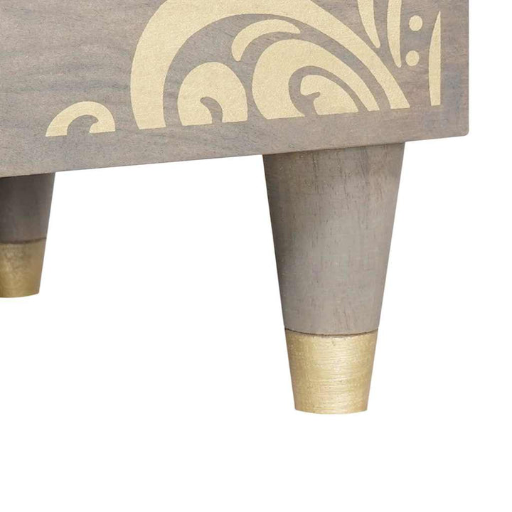 Sideboard Grå og Guld 60 x 33.5 x 75 cm Massivt mangotræ