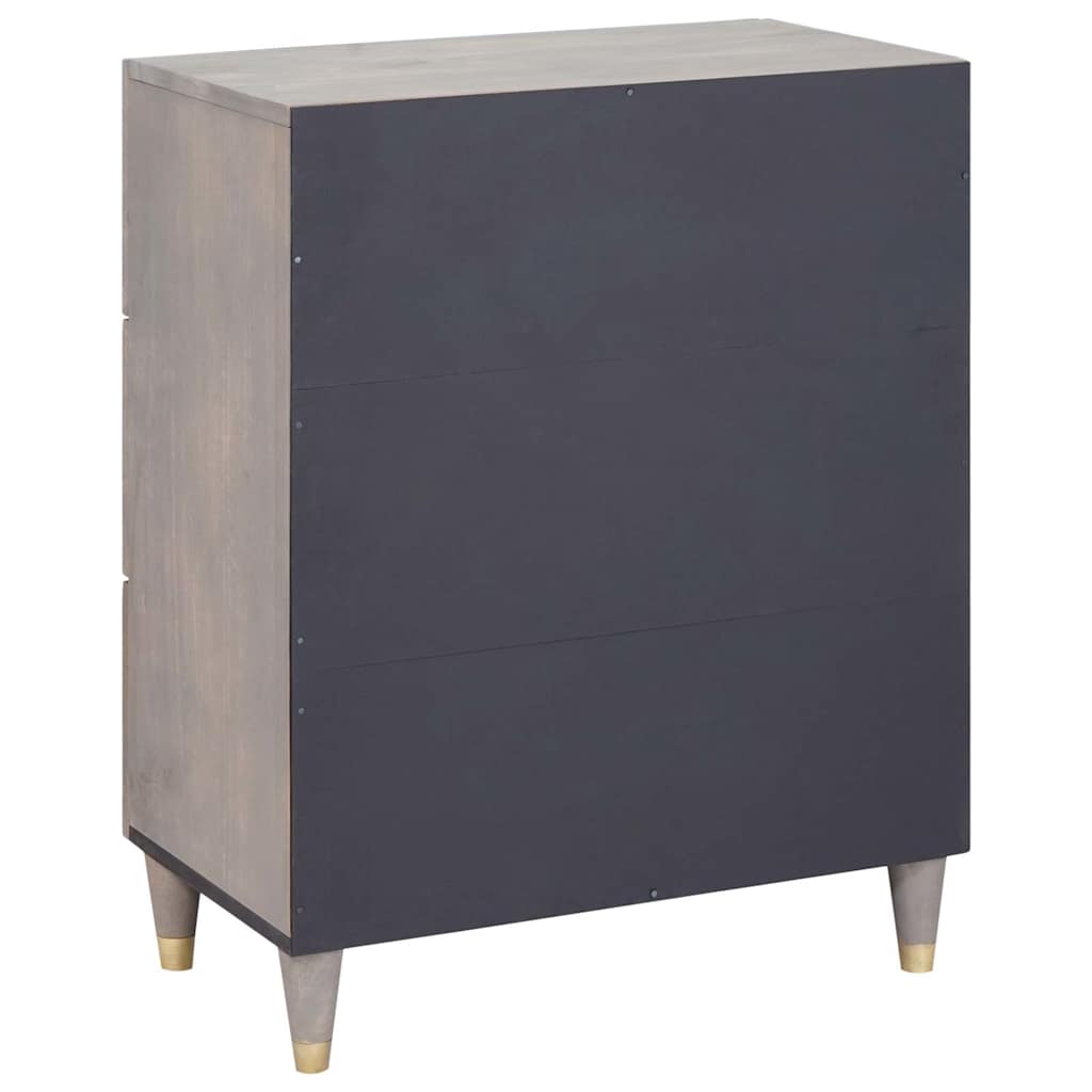 Sideboard Grå og Guld 60 x 33.5 x 75 cm Massivt mangotræ